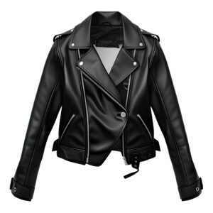 Women’s Black Genuine Sheepskin Biker Asymmetric Moto Leather Jacket